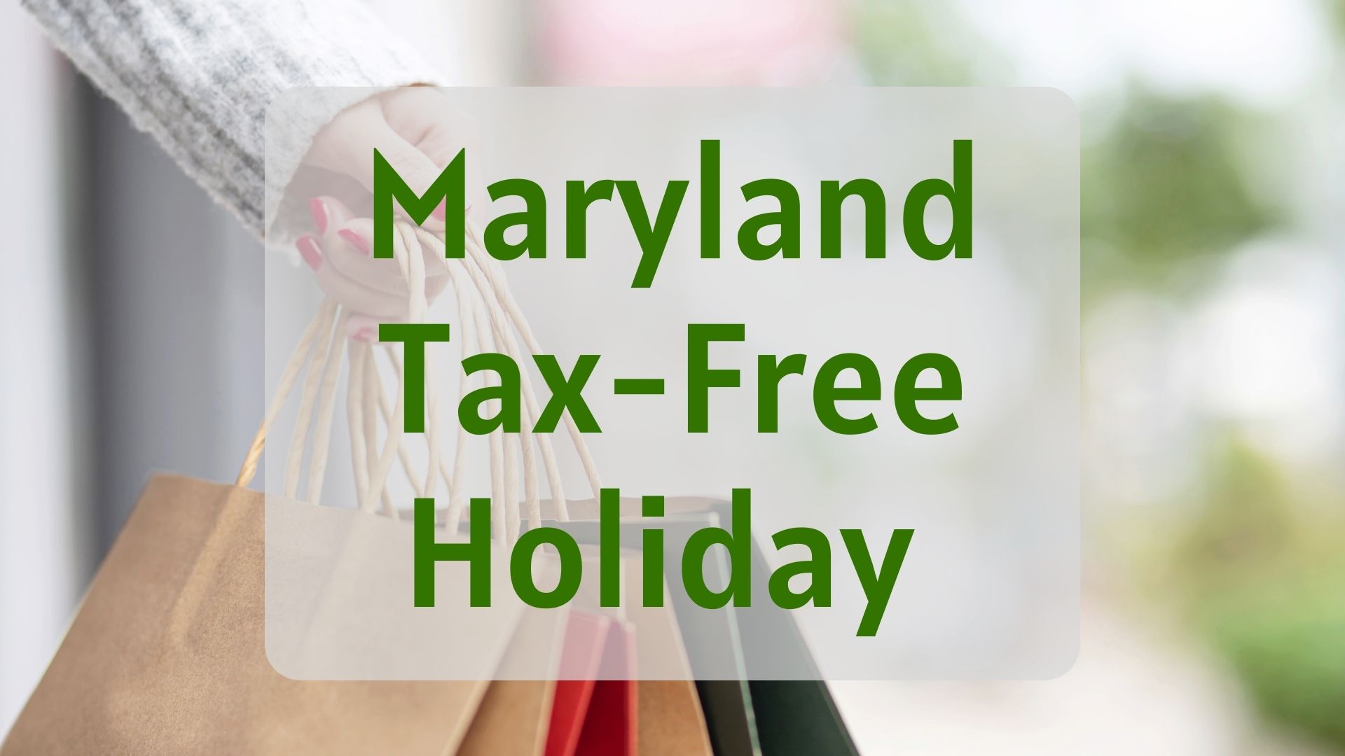 Maryland TaxFree Holiday Poolesville Seniors